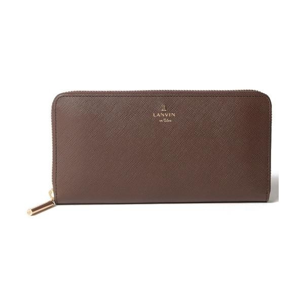 新品・未使用✨ランバンオンブルー メラニーラウンドファスナー シボ革 長財布 LANVIN en Bleu 最大41%☆7/20限定 ランバンオンブルー 長財布
