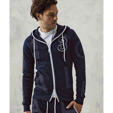 1PIU1UGUALE3 RELAX(ウノピゥウノウグァーレトレ)ビッグファスナーランダムロゴパーカ