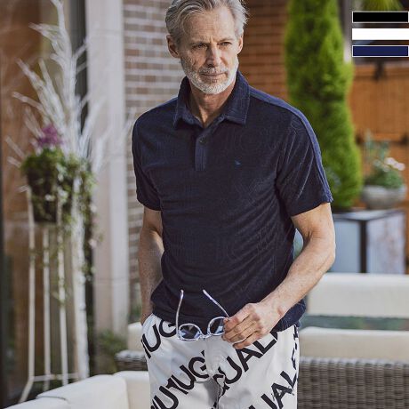 1PIU1UGUALE3 RELAX(ウノピゥウノウグァーレトレ)パイルロゴポロシャツ  