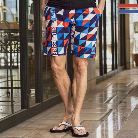 1PIU1UGUALE3 RELAX(ウノピゥウノウグァーレトレ)幾何学総柄ハーフ  