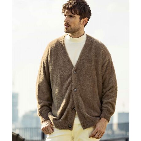 直営店・WEB限定】1PIU1UGUALE3 RELAX バックロゴシャギーカーディガン 