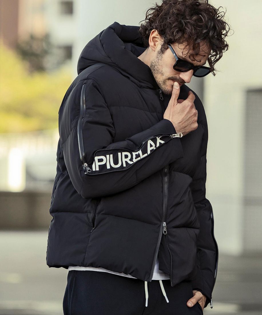 toshiさん専用1piu1uguale3golfメンズダウンジャケッ パーテックスポケッタブルダウンジャケット ブラック +phenix