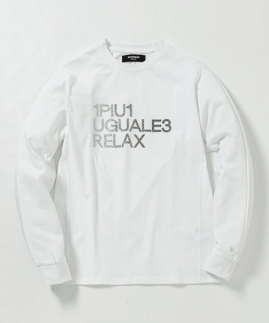 1PIU1UGUALE3 RELAX ラインストーンロゴロングTシャツ | ウノ