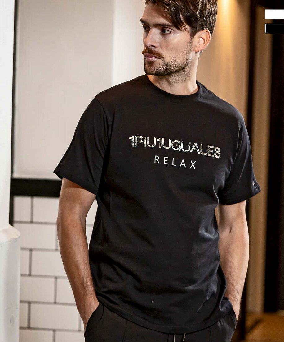 【1PIU1UGUALE3 RELAX】ラバー ワッペン 半袖 Tシャツ 1PIU1UGUALE3 RELAX - ラバーワッペン半袖Tシャツ / ust-22014