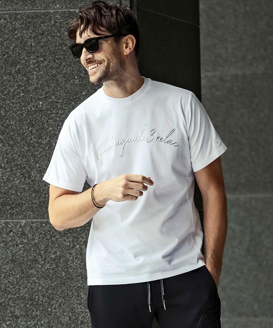 1PIU1UGUALE3 RELAX バックグリッターロゴ半袖Tシャツ | ウノ