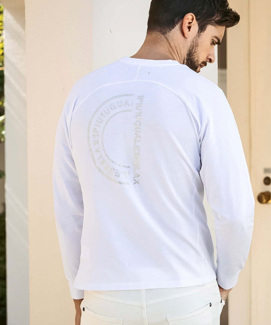 新品　1piu1uguale3 sport ロンT 1PIU1UGUALE3 RELAX ラインストーンロゴロングTシャツ | ウノ