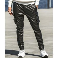 ウノピゥウノウグァーレトレ リラックス(1PIU1UGUALE3 RELAX)の1PIU1UGUALE3 RELAX フェイクレザースリムカーゴパンツ【LEON掲載】