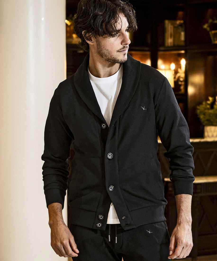 1PIU1UGUALE3 RELAX リラックス ショールカラーワッフル 1PIU1UGUALE3 RELAX ショールカラーワッフルカーディガン | ウノ