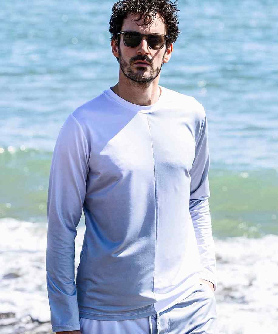 【1PIU1UGUALE3 RELAX】グラデーションフロッキーロングTシャツ 1PIU1UGUALE3 RELAX - グラデーションフロッキーロゴロングT | T