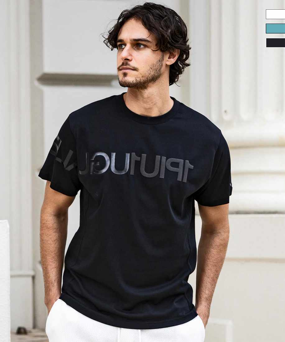1PIU1UGUALE3 RELAX ビッグロゴインバーテッドTシャツ 1PIU1UGUALE3 RELAX - ビッグロゴインバーテッドTシャツ