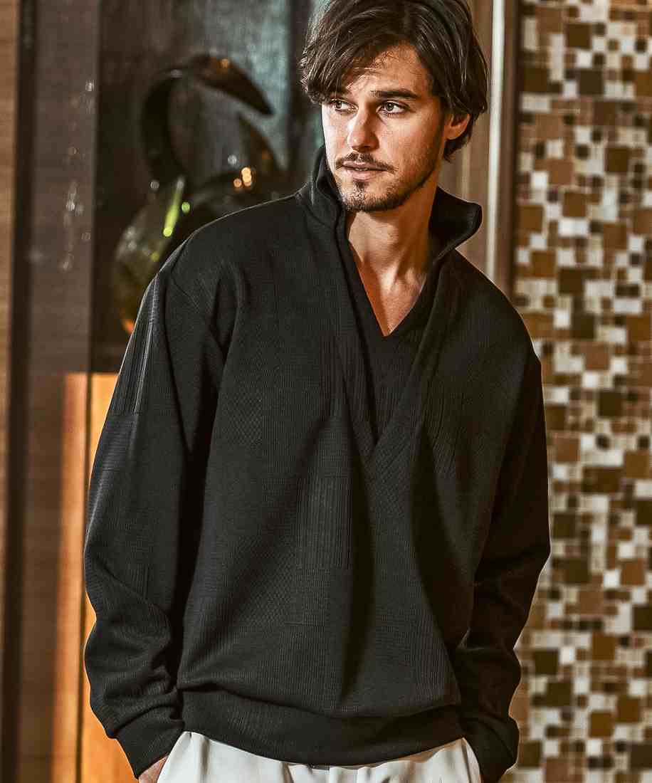 ウノピゥウノウグァーレトレ リラックス（1PIU1UGUALE3 RELAX）/1PIU1UGUALE3 RELAX ハーフボタンスタンドカラーシャツ 1PIU1UGUALE3 RELAX ハーフボタンスタンドカラーシャツ | ウノピゥ