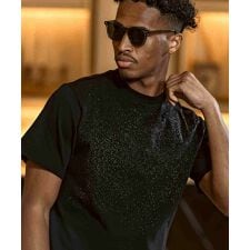 ウノピゥウノウグァーレトレ リラックス(1PIU1UGUALE3 RELAX)の1PIU1UGUALE3 RELAX スプラッシュラインストーン半袖Tシャツ