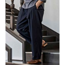 1PIU1UGUALE3 RELAX ウールブレンドツータックワイドスラックス