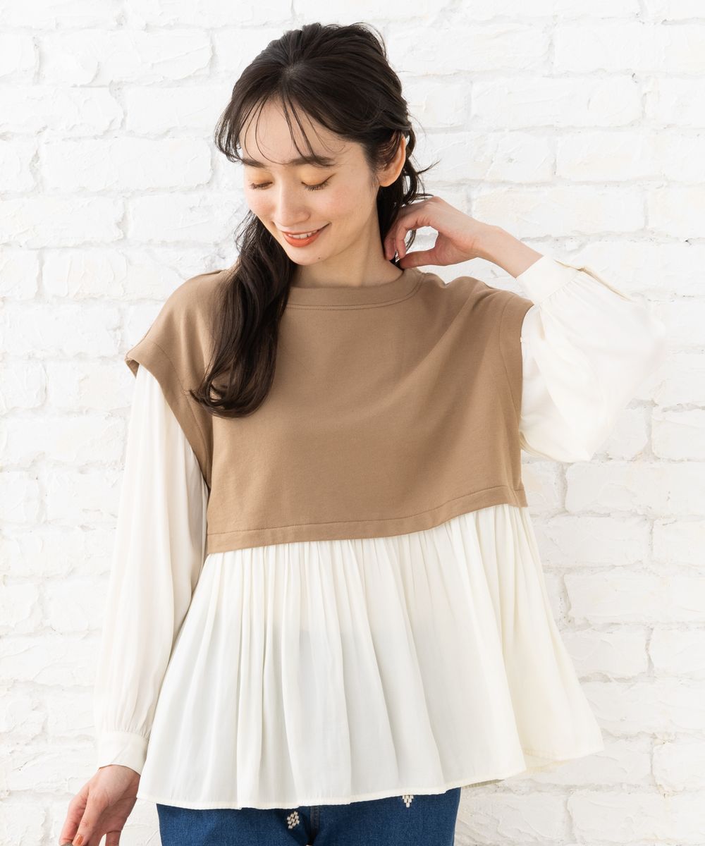 9号・15号・19号 FONTLAB 裏毛布帛ドッキングプルオーバー | サブ