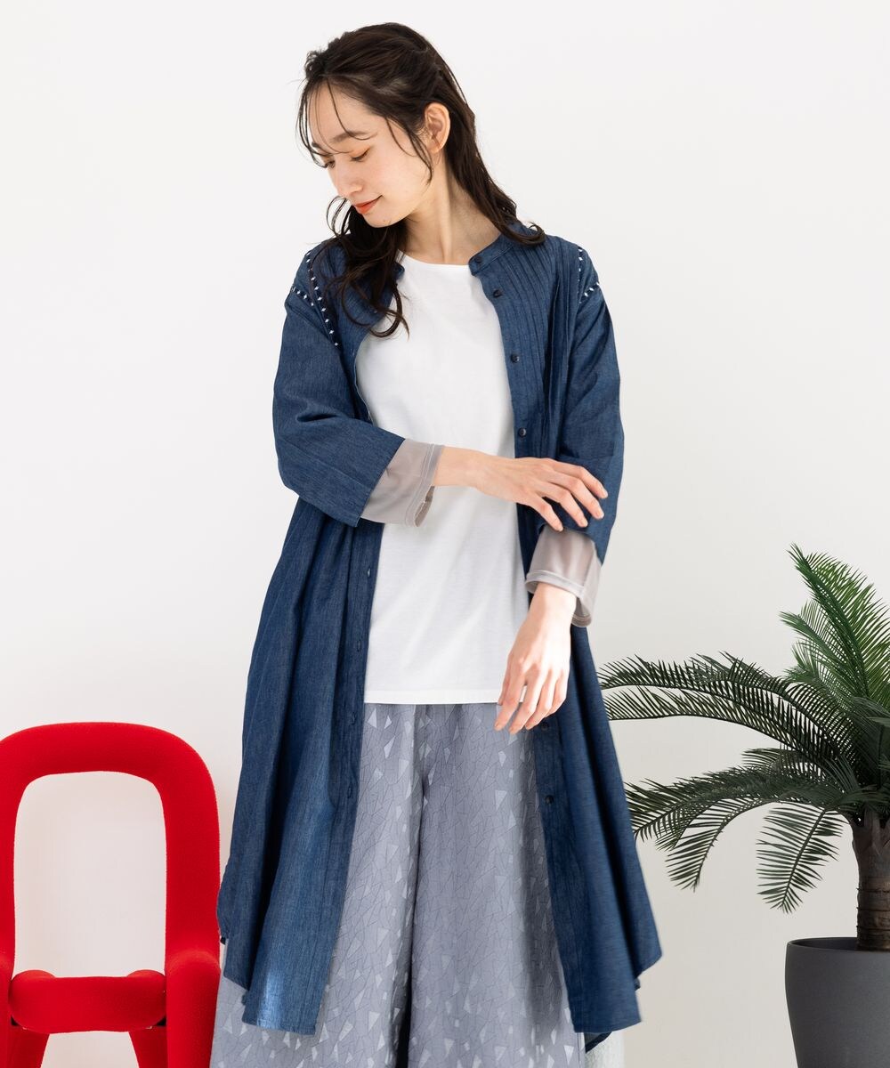 大きいサイズ】 9号・15号(M・3L) INDESIGN ラインエンブロイダリー