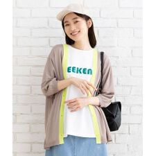 【大きいサイズ】 9号・15号 FONTLAB 【COOL・UV】2WAYシアー配色カーディガン