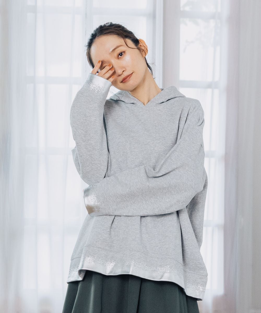 サブ ストリート（sab street）/【大きいサイズ】 9号・15号(M・3L) FONTLAB 箔プリント裏毛パーカー 大きいサイズ】 9号・15号(M・3L) FONTLAB 箔プリント裏毛パーカー