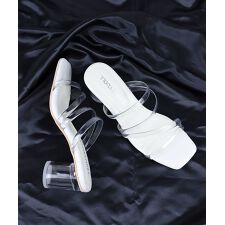 リバティドール(Liberty Doll)の★スクエアトゥクリアコード円柱クリアヒールサンダル★4119