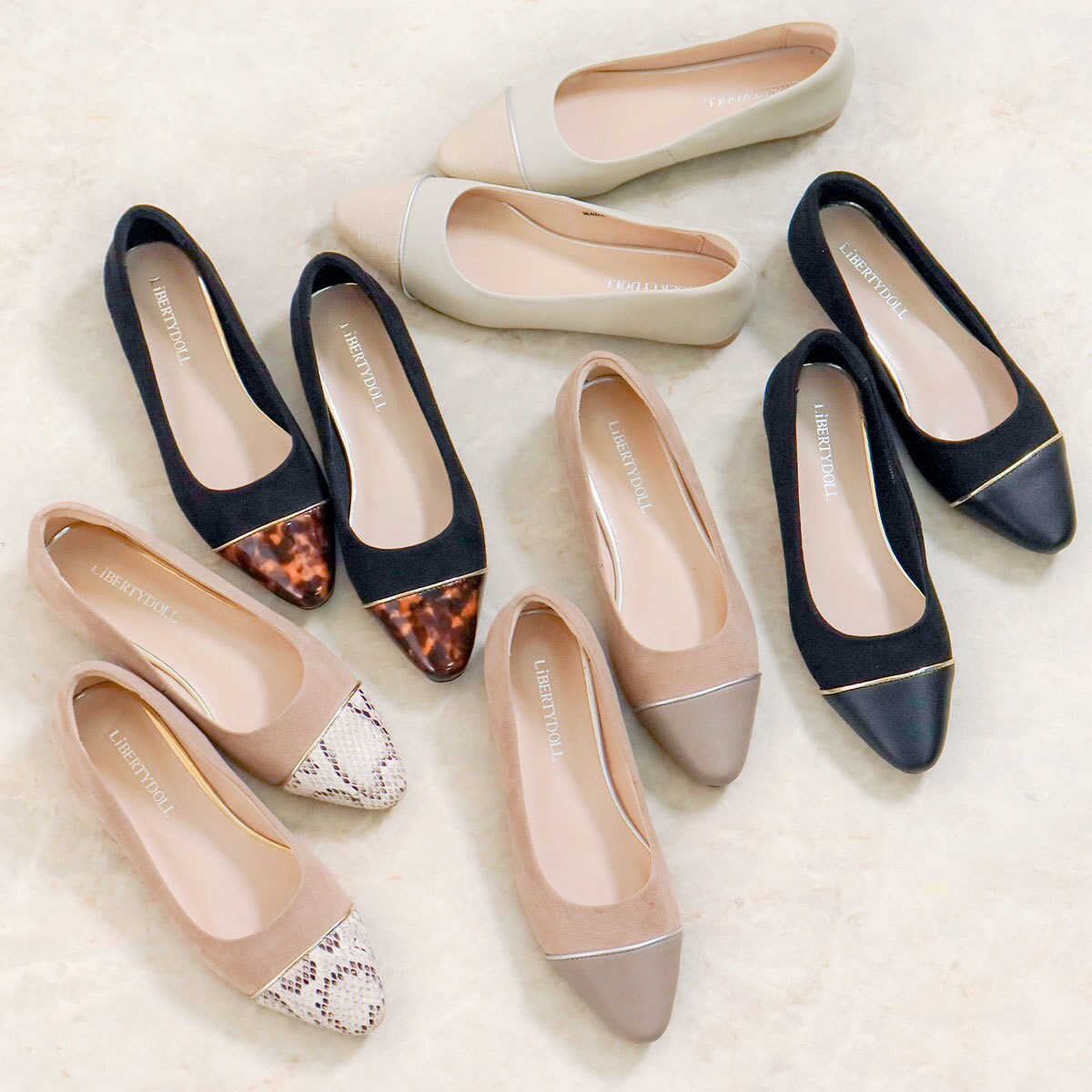 ☆バイカラーフラットパンプス☆1181 | リバティドール(Liberty Doll