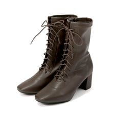 【26春夏新作】はかま対応★7cmストレッチ素材レースアップブーツ★9163