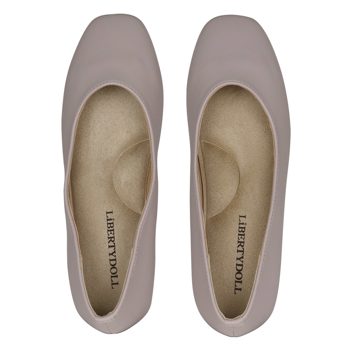 もっちりクッション♪　スクエアトゥソフトレザーフラットパンプス★1142