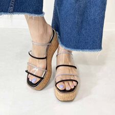 モード・エ・ジャコモ(MODE ET JACOMO)の厚底クリアミュールサンダル