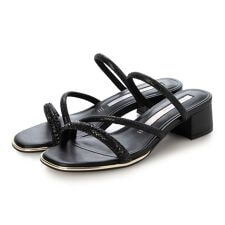 ラインストーンストラップミュールサンダル