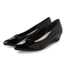 【レイン対応】ポインテッドウェッジソールパンプス