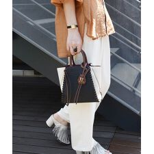 Point sac【ポワン サック】スエードコンビジッパートートバッグ/Sサイズ