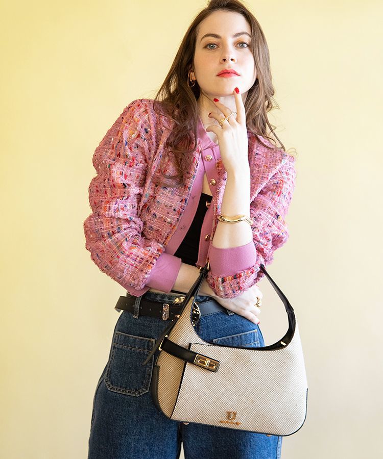 Plie【プリエ】キャンバスコンビワンハンドルバッグ | ユー(U