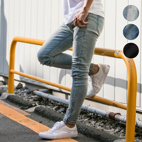 直営店・WEB限定】NUMBER (N)INE DENIM 裾ZIP付ダメージ加工デニム  