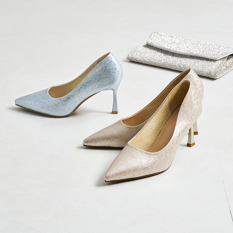 3209 ミュール パンプス ハイヒール ゴールド L 新品