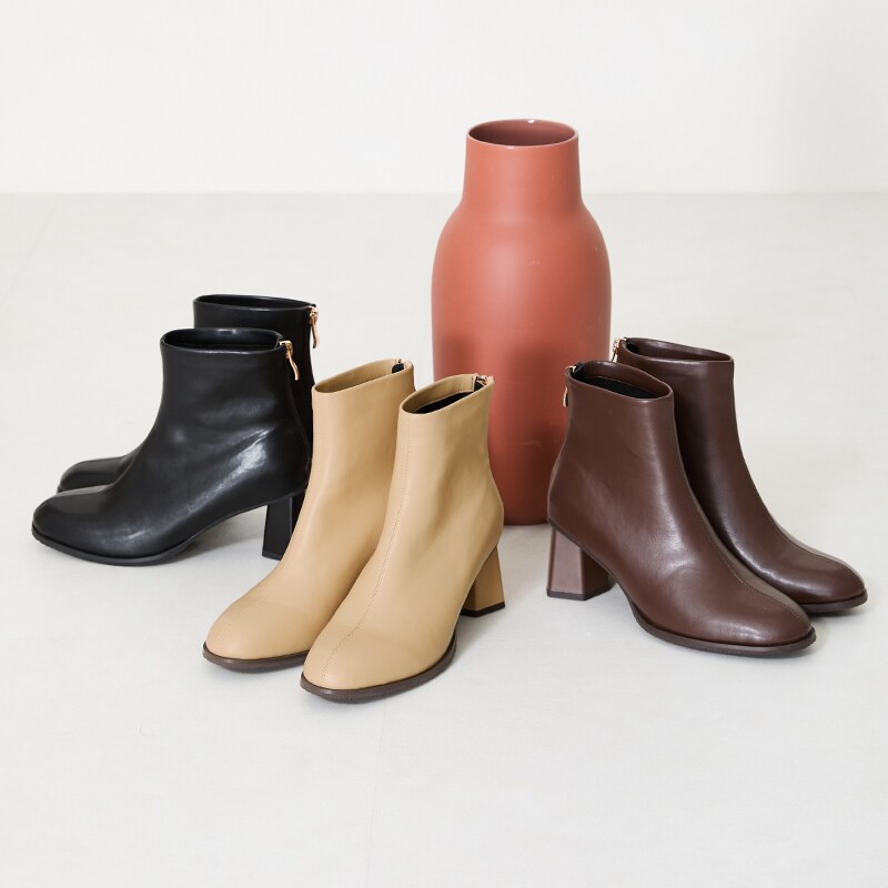 変形ヒールラウンドトゥショートブーツ/41405 | オリエンタル