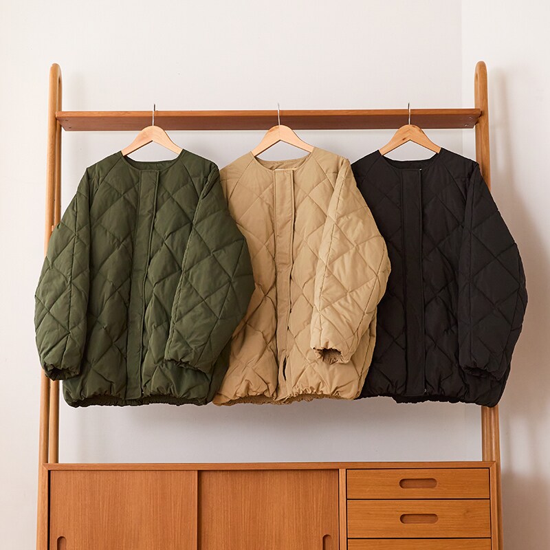 キルティングノーカラーダウンジャケット/MO43D04 | オリエンタル