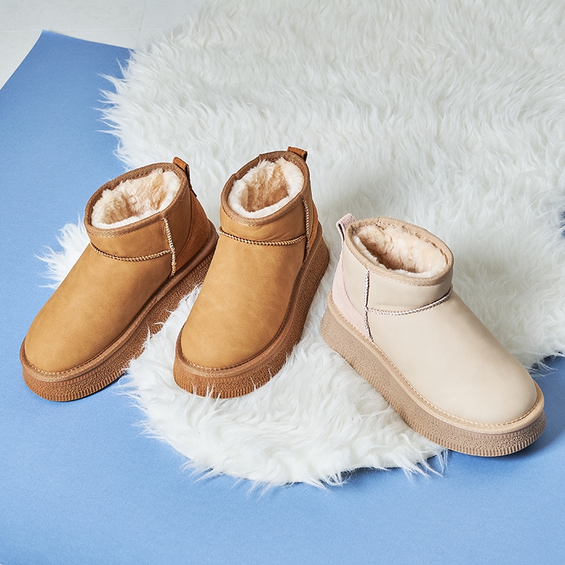 ふわふわあったか ムートン 防寒 フレアソールムートンショートブーツ