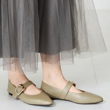 オリエンタルトラフィック(ORiental TRaffic)の配色バックル柔らかフラットパンプス/52118