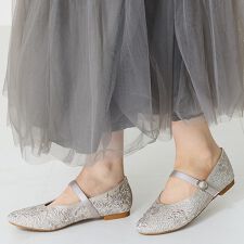【25春夏新作】フラワー刺繍メリージェーンパンプス/52119