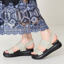 ストレッチダブルベルト厚底サンダル/52213