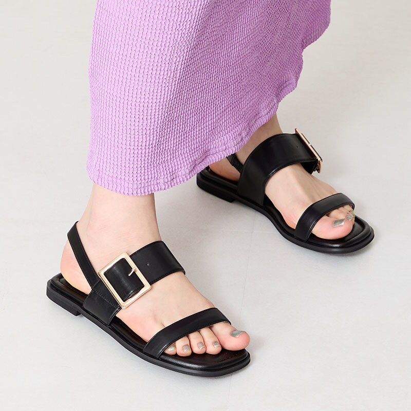 ベルトバックルフラットサンダル/52217