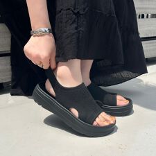【Fit meサンダル】【ニット】サイドオープンニット厚底サンダル/55207
