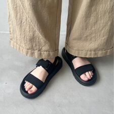 【ニット】【Fit meサンダル】ニットダブルベルトサンダル/55208