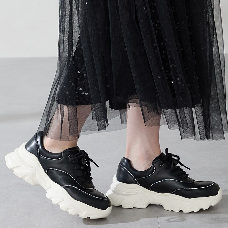 オリエンタルトラフィック（ORiental TRaffic）/【25秋冬新作】ラインストーン切替ダッドスニーカー/OT3769 25秋冬新作】ラインストーン切替ダッドスニーカー/OT3769