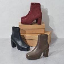 プラットフォームヒールショートブーツ/51410