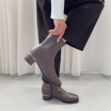 ストレッチ素材で歩きやすい クッション入りヒールパーツストレッチブーツ/52402