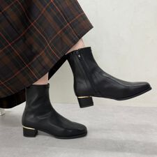 オリエンタルトラフィック(ORiental TRaffic)のストレッチ素材 クッション入り ローヒール【25秋冬新作】ヒールパーツストレッチブーツ/52402