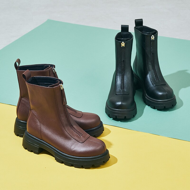 厚底 ボアであたたかい【25秋冬新作】ペディンショートブーツ/51418