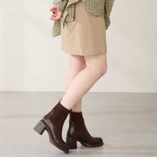 ニットドッキングヒールショートブーツ/51407