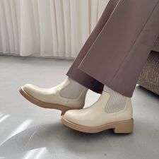 オリエンタルトラフィック(ORiental TRaffic)の柔らかいニット クッション入り【25秋冬新作】リブニットバックジップブーツ/52407