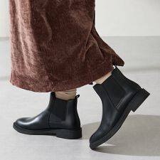 オリエンタルトラフィック(ORiental TRaffic)の【25秋冬新作】アーモンドトゥフラットサイドゴアブーツ/52405