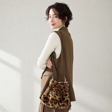 フェイクファー巾着バッグ/BA-269